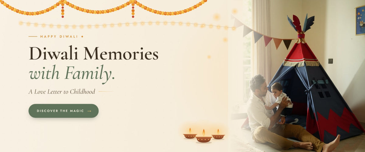 Happy Diwali. Diwali memories with family. A love letter to childhood. Discover the magic.